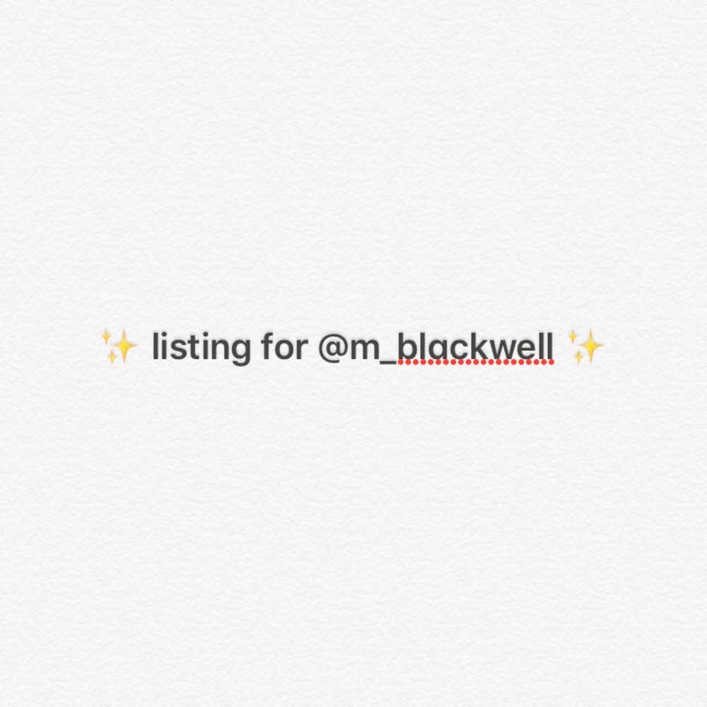 ✨ listing for @m_blackwell